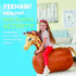 WADDLE Hip Hoppers Large Inflatable Bouncy Hopper - Supports Up to 250 Pounds, Ages 5 and Up (Yellow Giraffe)