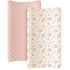 Konssy Waterproof Muslin Changing Pad Cover 2 Pack, Quilted Cotton Fitted Diaper