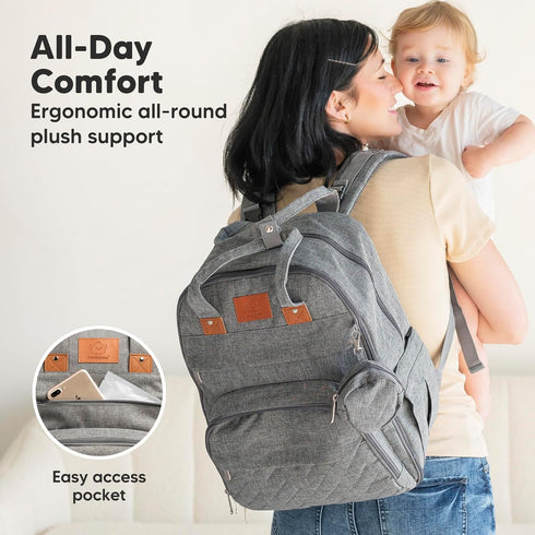 Backpack Backpack KeaBabies Diaper Bag - Large Baby Diaper Bag with Changing Pad, Baby Boy, Girl, Travel for Mom