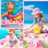 Jerify 100 Pcs Flamingo Rubber Duck Bulk - Rose Pink & Light Pink Bath Toys for Summer Beach Party Favors