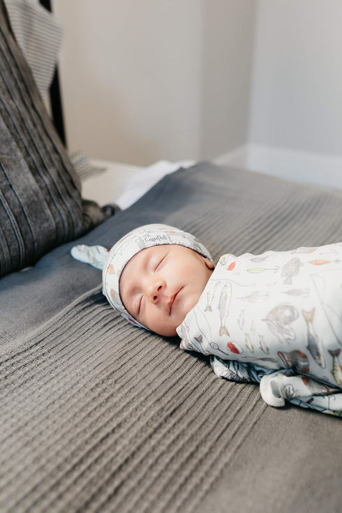 Trout Pattern Large Baby Swaddle Blanket - Premium Knit Receiving Blanket