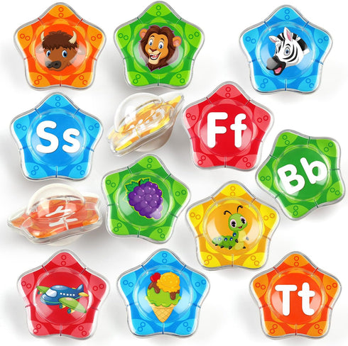 Coogam Starfish Floating Bath Toys, 26pcs Bathtub Alphabet Letters Set, Montessori Educational