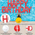 20'' Summer Shappy Happy Birthday Pool Large Floating Letter Balloons with Adhesive Dots Inflatable Pool Decorations