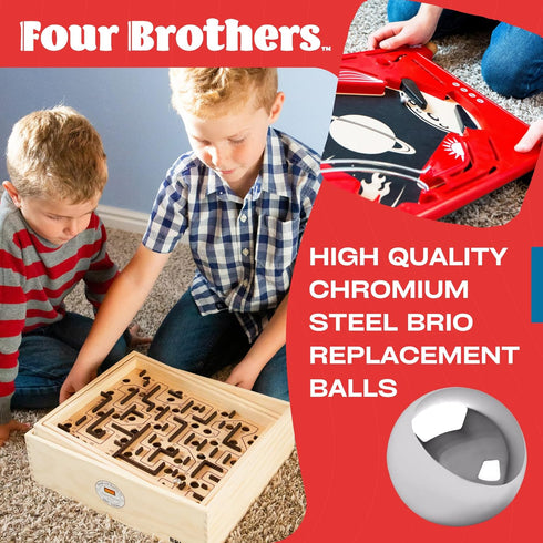 Four Brothers Replacement Balls for BRIO Labyrinth and Pinball Games, Pack of 20