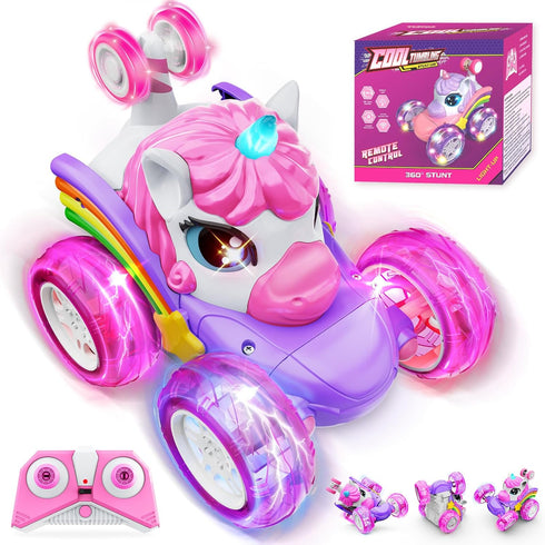 Innofans Unicorn Remote Control Car for Girls, 360 Rotating 4WD Stunt RC Cars