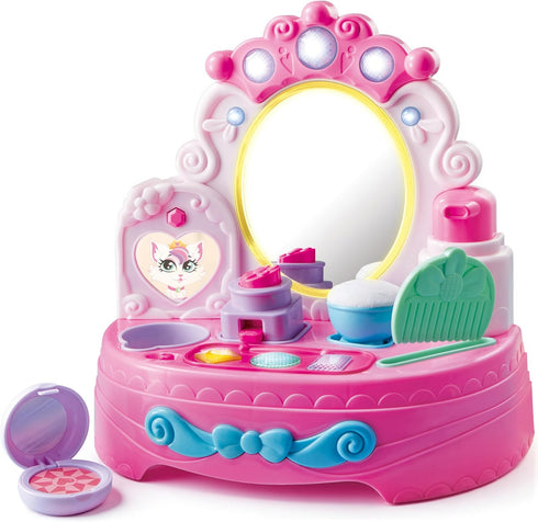 lalalark JOVA Toddler Vanity & Baby Vanity Mirror Toy, Interactive Pretend Vanity Set