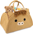 Highland Cute Cow Baby Diaper Caddy Organizer, Woven Cotton Rope Basket for Nursery, Portable Diaper Caddy Empty Gift