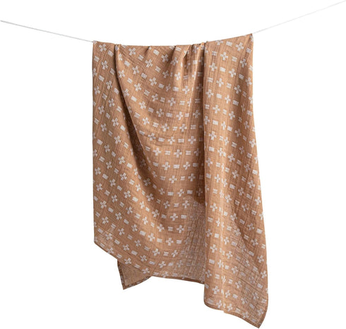 100% Set 2, 47" 47", Crane Baby Cotton Muslin Swaddle Blankets, Ezra Woodland Animal, Baby Swaddle Blanket, of x