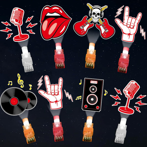 36 PCS Rock LED Finger Lights Music Party Favors Glow in the