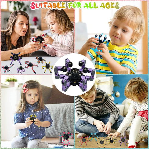 MFCoin 36pcs Fingertip Gyro Toy Fidget Mechanical DIY Transformable Fidget Spinners Fidget Toys Robot Creative Chain