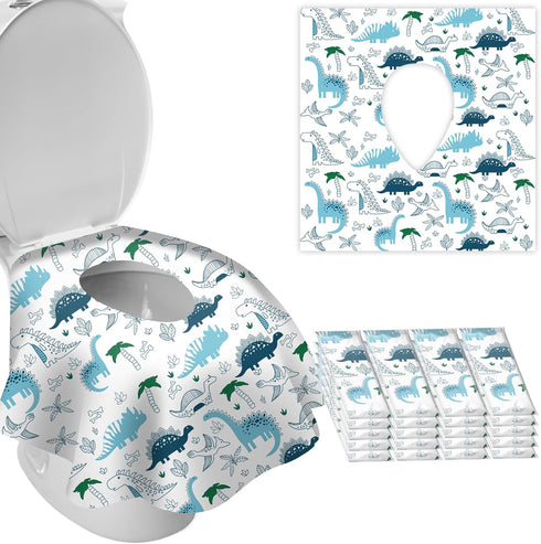 DEEKI 20 Pcs Toilet Seat Covers Disposable for Kids&Adults, Extra Large No-Slip Waterproof