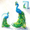 USVillGO Flowers Peacock Building Block Set, Fly Animal Art Bird Peacock on Botanicals
