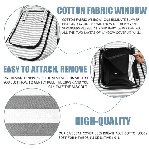 Vaxaape Print,Summer Car Seat Covers for Babies,Baby Car Seat Cover for Boys Girls,Windproof Infant Carseat