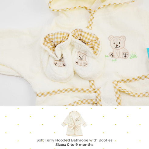 100% Spasilk Cotton Hooded Terry Bathrobe with Booties Baby One Size Gifts Shower