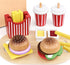 Pillowhale Wooden Play Food Set for Kids - 26 Pcs Hamburger Pretend