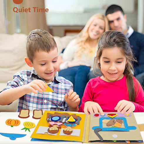 Sendhjurf 3-5 3-5-7 Montessori Busy Book for Toddlers Baby Family Quiet Book Activity Learning Travel Toys for Toddlers