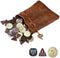 60PCS DND Coins with Leather Pouch, Gold, Silver, and Copper Fantasy Coins for Board Games, Role-Playing Tokens