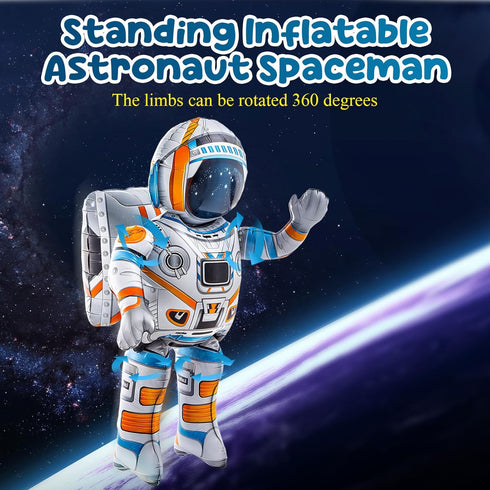 2 53 Inch 4d Jenaai Pcs Standing Inflatable Spaceman Astronaut Balloons, Large Inflatable Astronaut Toys Outer Space