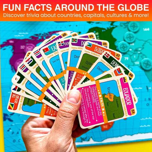 8-12 5-9 195 QUOKKA Board Games for Kids - Family Games for Kids and Adults - Journey Across the World Card Game Ages