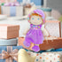 June Garden 12" Soft Dolly Laura - Stuffed Baby Doll Gift for 1-3 Year Old Girls in Purple Dress