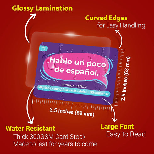Spanish Conversational Phrase Flash Cards - 75 Beginner Sayings for Travel, Educational Language Learning