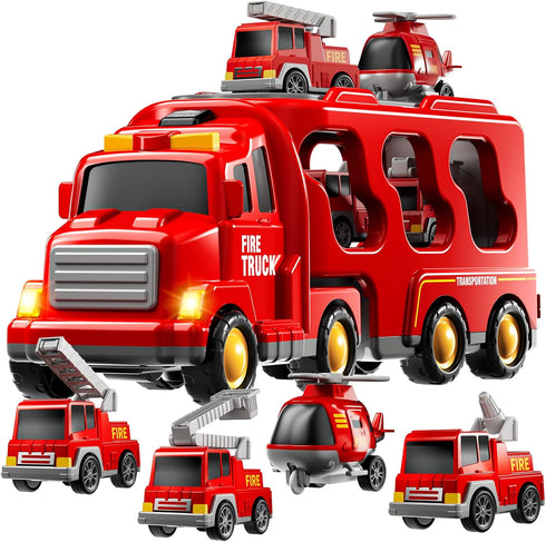 TEMI Fire Trucks Boy Toys for Toddlers 3-5 Year Old - Firetruck