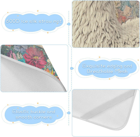 WDdZzyy 28" 52" Cartoon Llama Retro Bathtub Cooling Baby Bed Mattress x Washable Padded Crib for Kids, Adult