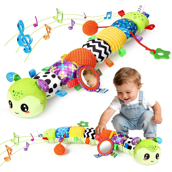 CAHILON Musical Caterpillar Baby Toys 0-6 6-12 Months, Multi-Functional Sensory Tummy Time Toys