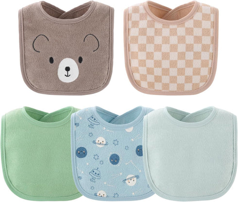 The Peanutshell Baby Bibs for Boys or Girls, Terry Cloth, Feeding, Drooling, Teething Essentials, 10 Pack, Gender