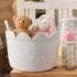 LemonRoad 15.8"L 15.8"W X13.8"H Closet White Round Basket Large Blanket Basket x Scalloped Woven Baskets Cotton Storage
