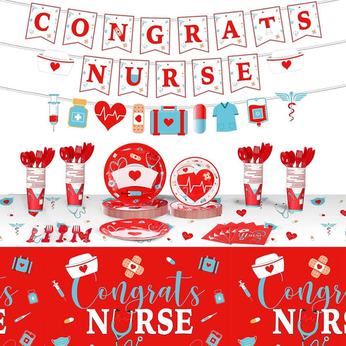 Zubebe 173 Pcs Nurse Graduation Party Supplies 2026 Serve 24 Guests Congrats