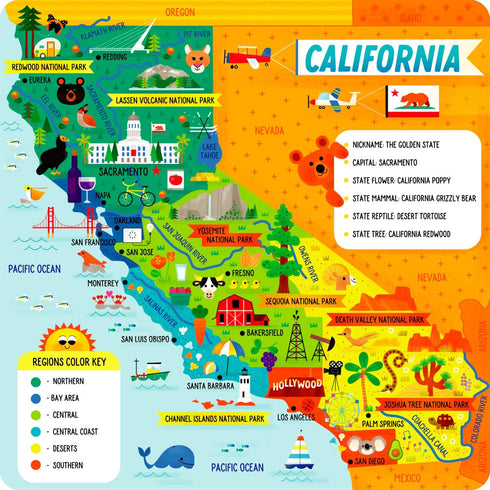 Little Buffalo State Puzzle: California - Learning & Education for Kids Ages 4 and Up