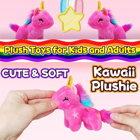 Pink Unicorn Stuffed Animals for Girls and Boys, Cute Plush Toys Keychain, Soft Mini Plush Toy for Children's Day Gifts