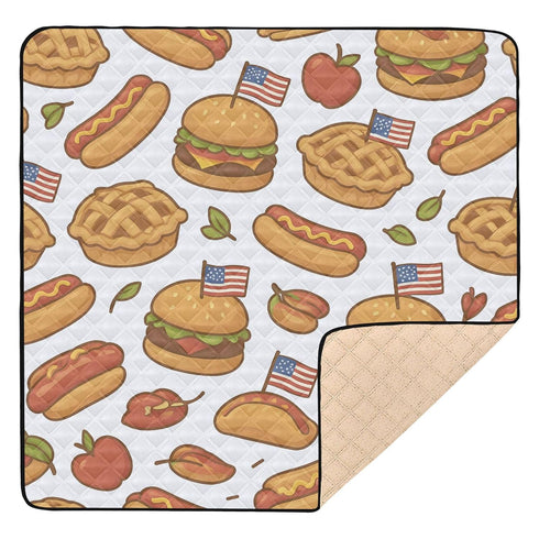 Caihoyu Standard Pattern Patriotic Food Soft Padded Baby Playmat for Floor Non-Toxic Kicking