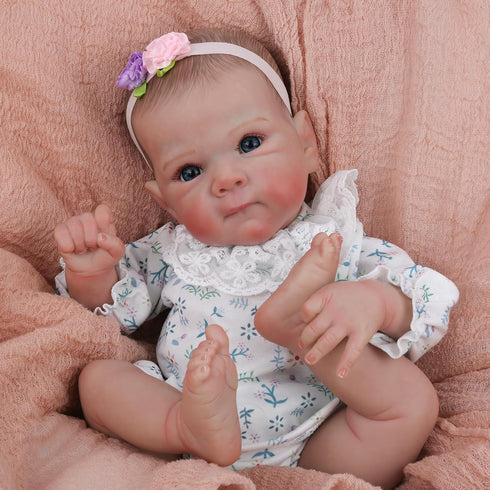 WOOROY 18 Inch Reborn Baby Dolls Girl - Lifelike Handmade Realistic Soft Body Newborn Doll with Gift for Kids Age 3+