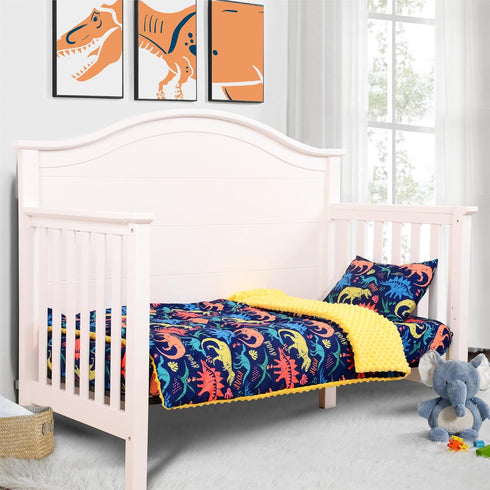 Cloele 3 Piece Dinosaur Crib Bedding Set for Boys and Girls - Soft Comforter, Quilt, Toddler Pillowcase