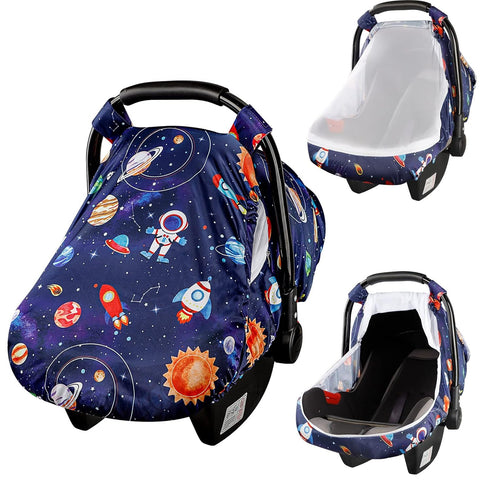 SWESEN Car Seat Covers for Babies, Carseat Cover Boy with Zipper, Cozy