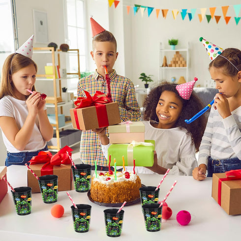 24 Pieces 16 oz Video Game Theme Cups for Kids Gamer Birthday Party Supplies (Green)