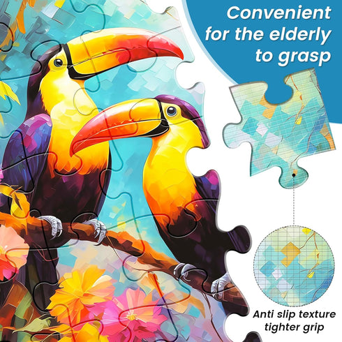 WSCXSC 6 Pack 24 Hummingbird Large Piece Puzzle for Seniors Paper Dementia Puzzles for Elderly Adults Easy Puzzle