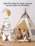besrey Teepee Tent for Kids with Light & Mat, Toddler Tents Indoor Play Tent Playhouse, Toddler Tipi Cotton, tee Pee