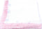 Sona Knitted Crochet Finished White Cotton Pink Trim Blanket with Whit Pearl Flowers.