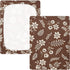 CZXW 52" 28" Boho Floral Brown Crib Sheets Fitted x Natural Cotton Soft & Breathable for Baby Crib Mattress
