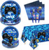 81 Pcs Video Game Birthday Decorations, 9th Gamer Party Supplies for Boys, Serves 20 with Plates Napkins Forks