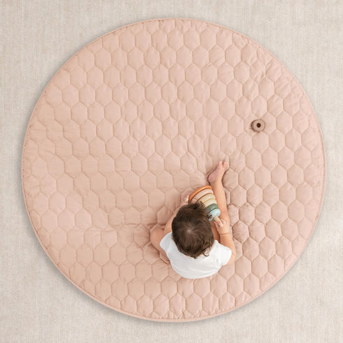 48 inches Comfy Cubs Round Kids Play Mat - Medium Soft Quilted Baby Floor Mat with Non-Slip Bottom - Plush Design