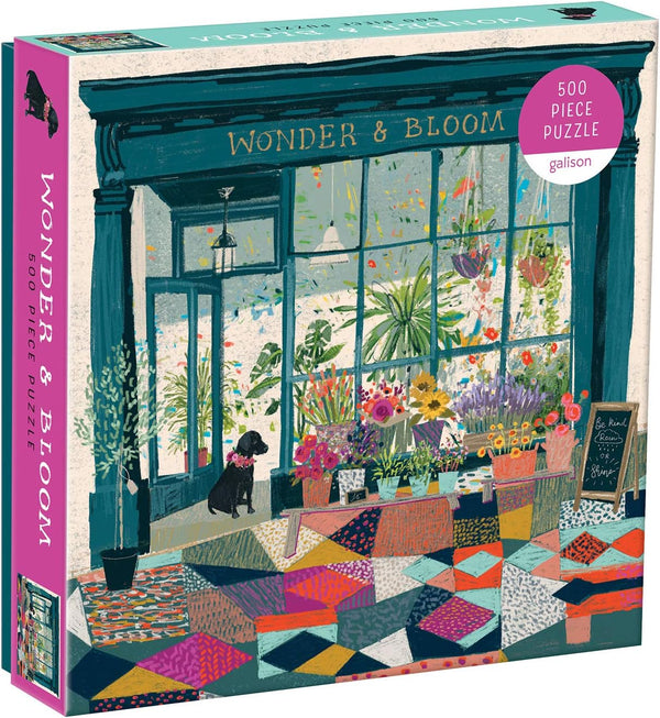 Galison Wonder & Bloom Puzzle - 500 Pieces - 20”x20” - Brightly Colored Scene of a Local Plant Shop