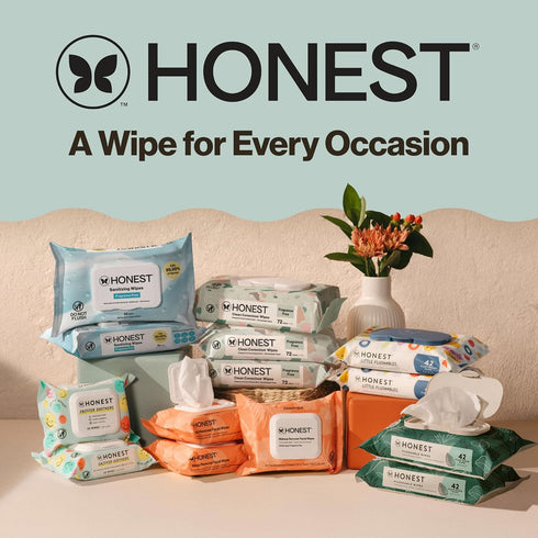 60 Count The Honest Company Hypoallergenic Multi-Use Baby Wipes for Sensitive Skin, Geo Mood