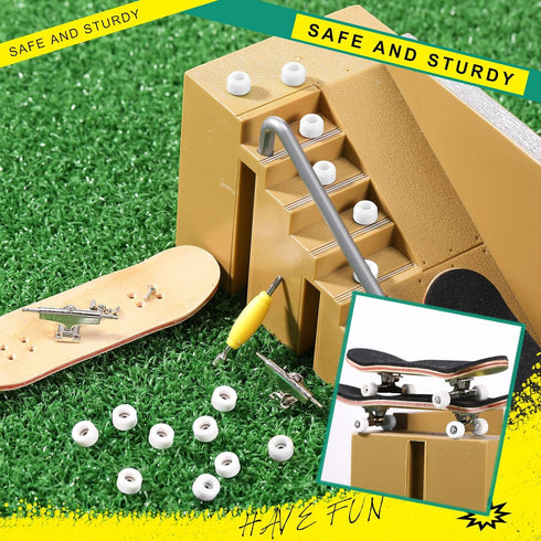 Zhehao 8 Pcs Fingerboard Bearing Wheels, Standard Tool with CNC Lathed Bearing and Nut Driver for Finger Skateboard