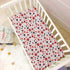 Vdsrup 39 27 5In Crib Sheets for Boys Girl Ladybugs Flowers Neutral Mini Crib Mattress Sheets Fitted, Red Pink Toddler