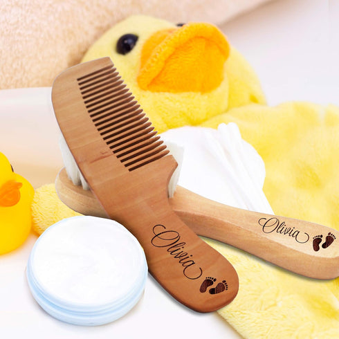 Set My Personal Memories Custom Personalized New Baby Brush and Comb for Newborn Girl or Boy