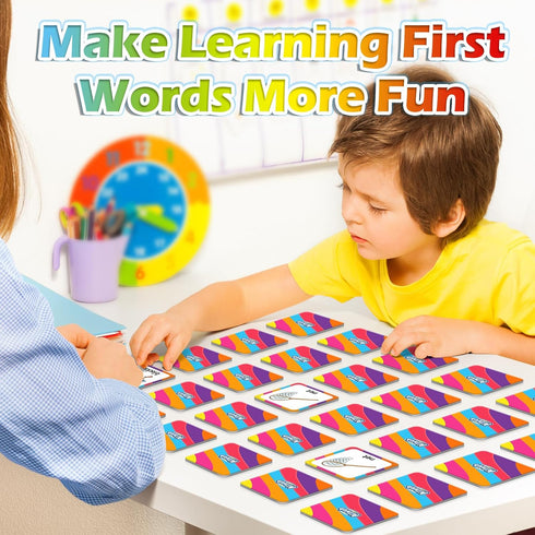 Game,52 Aizweb First Words Match Game,Memory Pcs Toddler Baby Flash Cards,Educational Toys for Pre K Preschool
